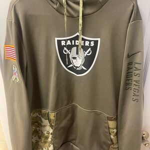 Nike Men's Raiders Hoodie - Olive and Camouflage